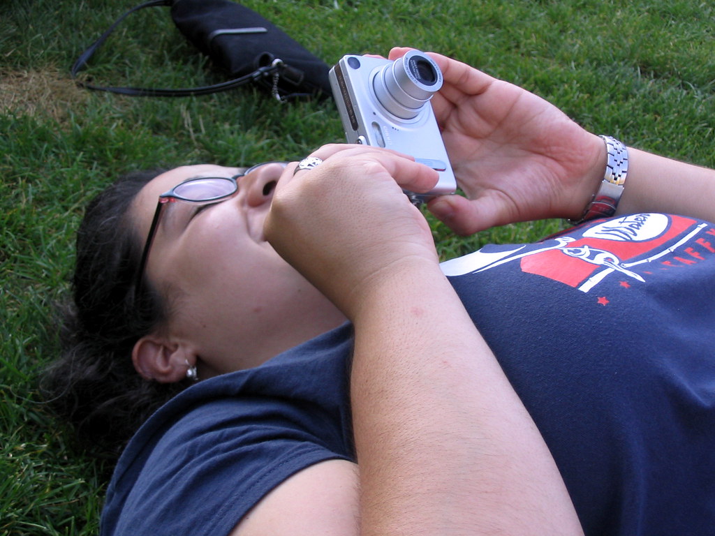 Taking a picture of the Hancock Building