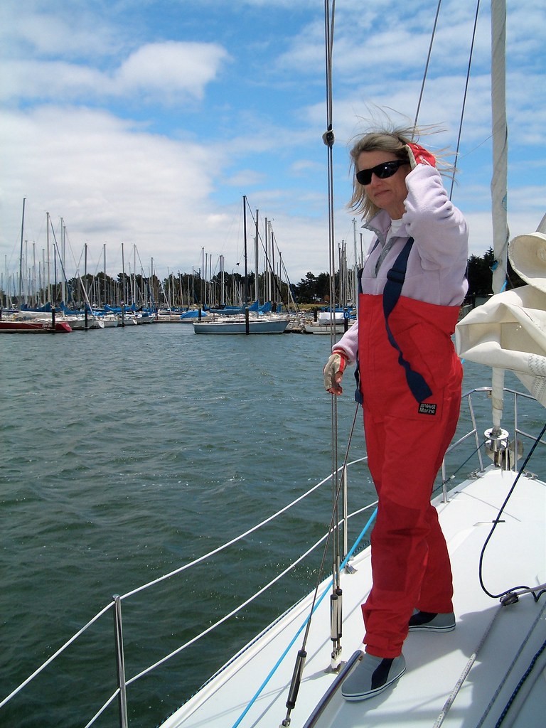 Kari checks the shrouds